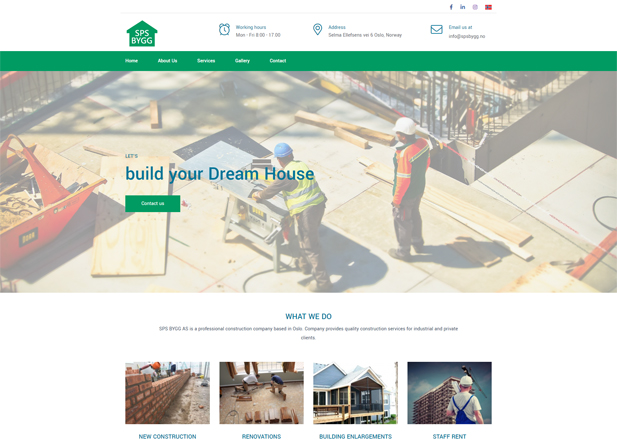 Website development for Norway client- SPSBygg